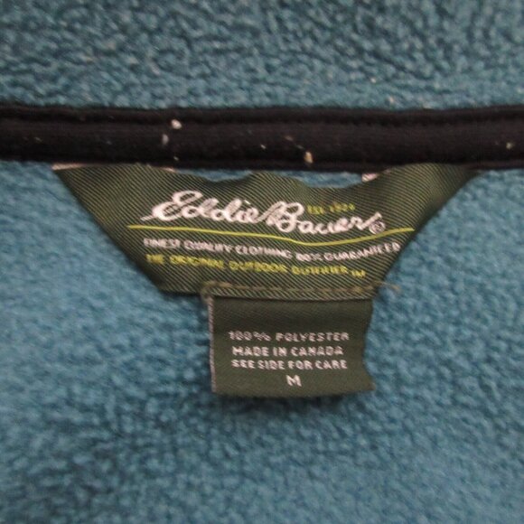Eddie Bauer Polartec Fleece Vest Womens Sz Medium Full Zip Teal Blue Zip Pockets - Picture 3 of 6
